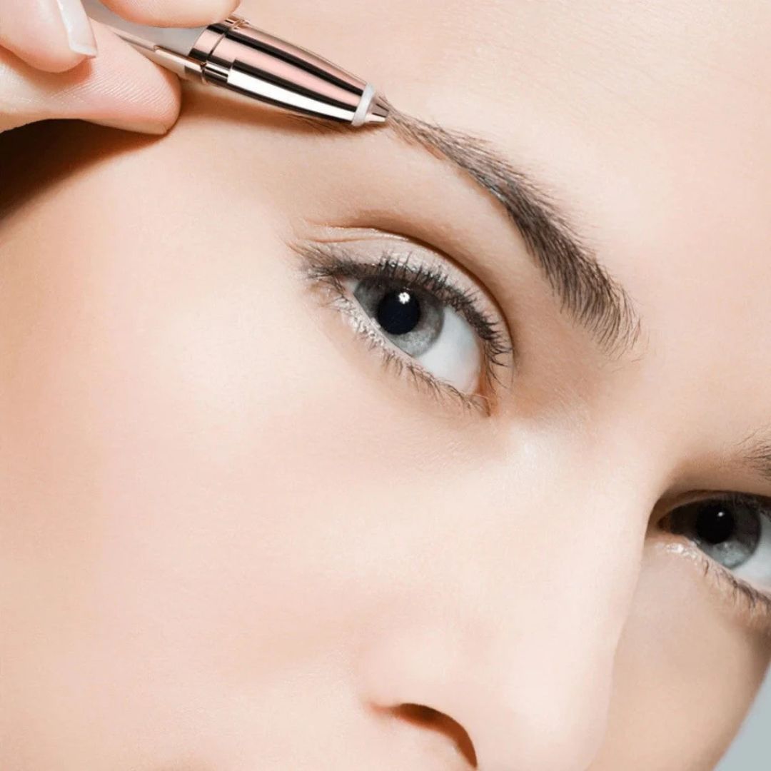 Depilador de cejas con punta de precisión.